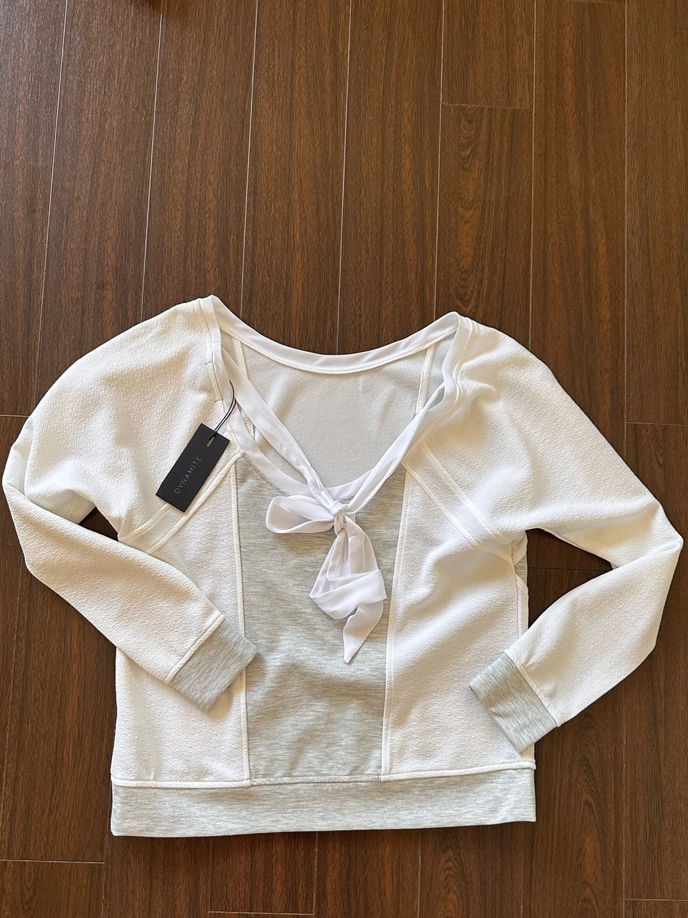 Dynamite White Textured Open-Back Top - Picture 4 of 5